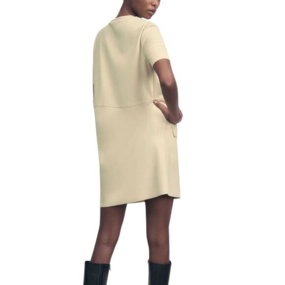 Zara Faux Suede Dress Light Yellow Sz XL - Picture 2 of 8